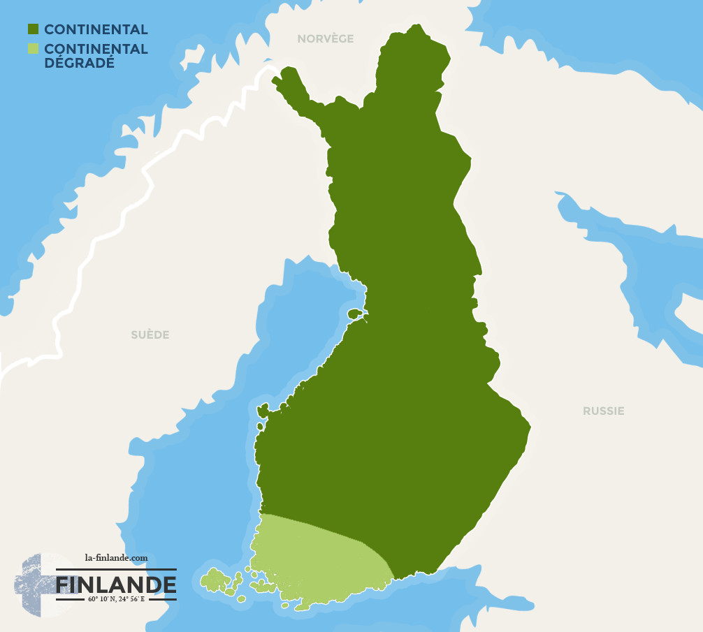 Carte des climats en Finlande