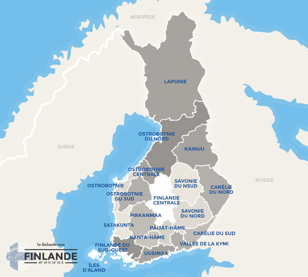 Carte des régions de Finlande