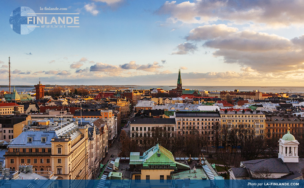 Vue aérienne de la capital d'Helsinki